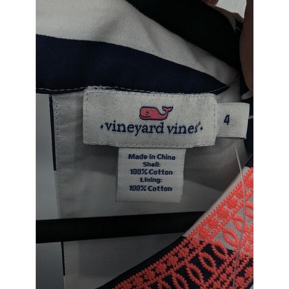 Vineyard Vines Dress Striped Embroidered Collar Nautical Party Brunch Day Date - Picture 7 of 10